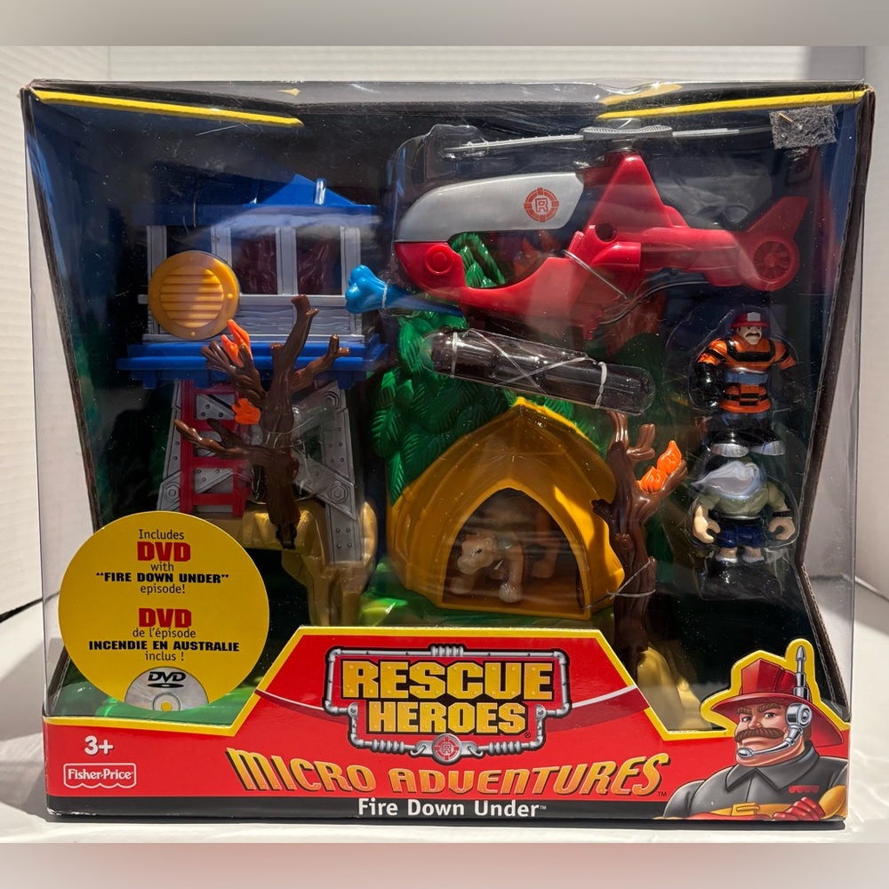 Fisher-Price Rescue Heroes Fire Down Under Micro Adventures Playset G6157 NIB